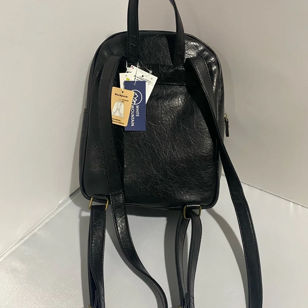 Black‎ Vegan Leather Men's Backpack